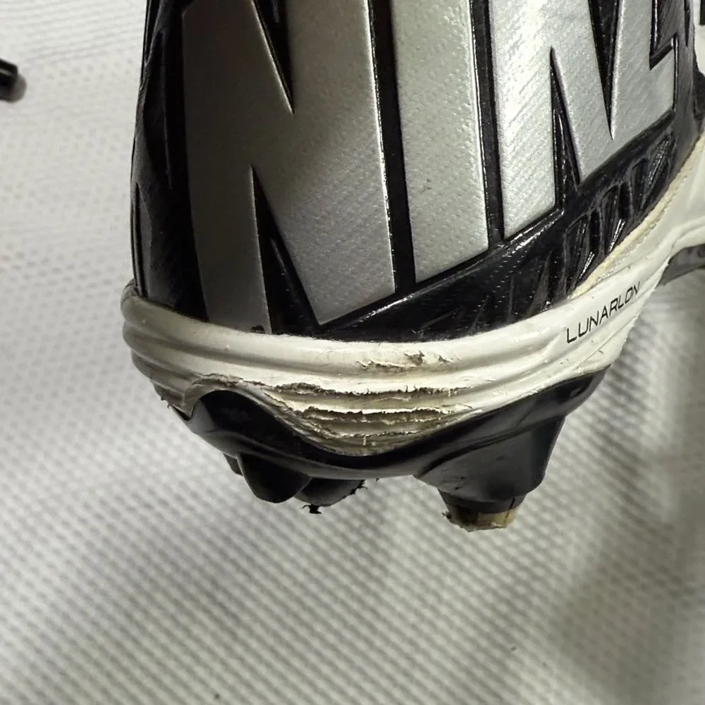 Nike Lunarlon Code Pro Black and White Football Cleats Size 15